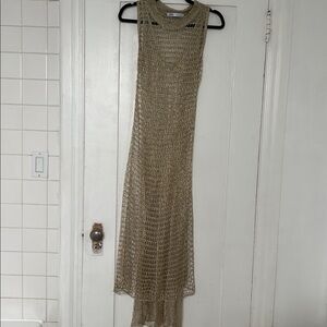 Zara Gold Knit Maxi Dress